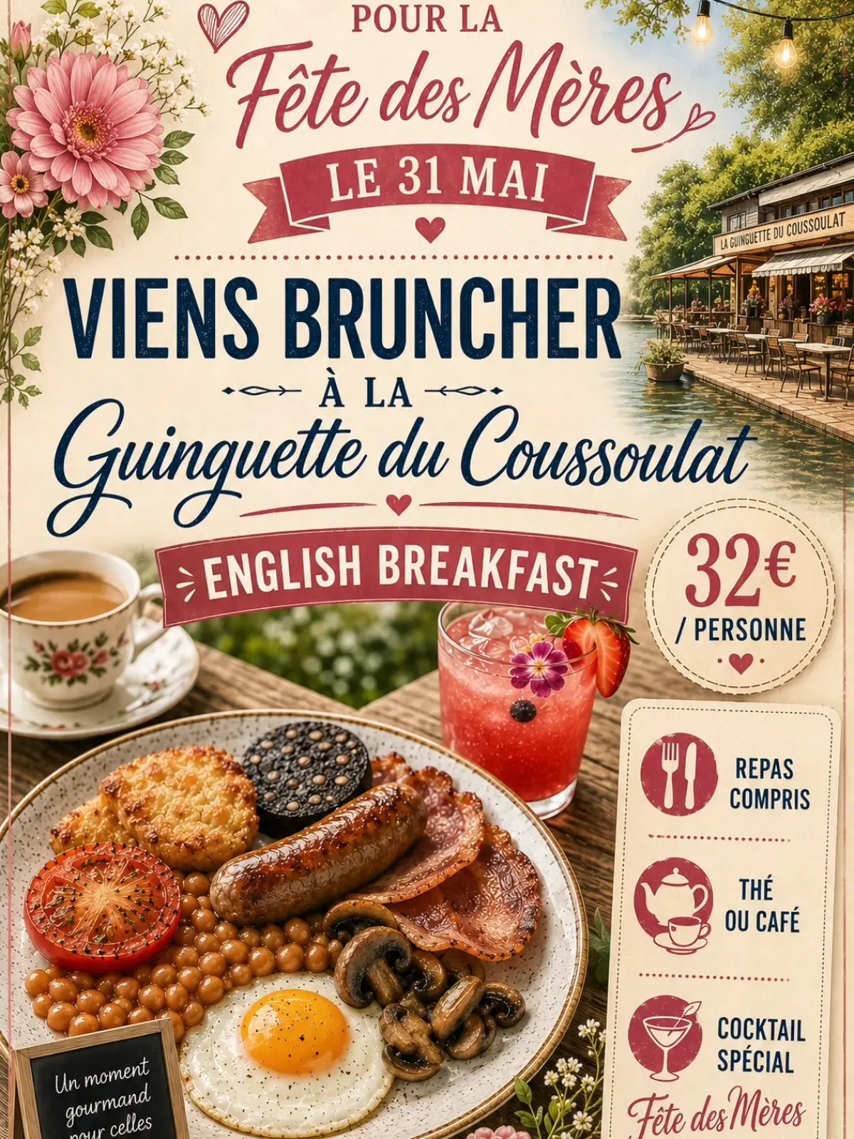 Brunch fête des mères à la Guiguette du Coussoulat