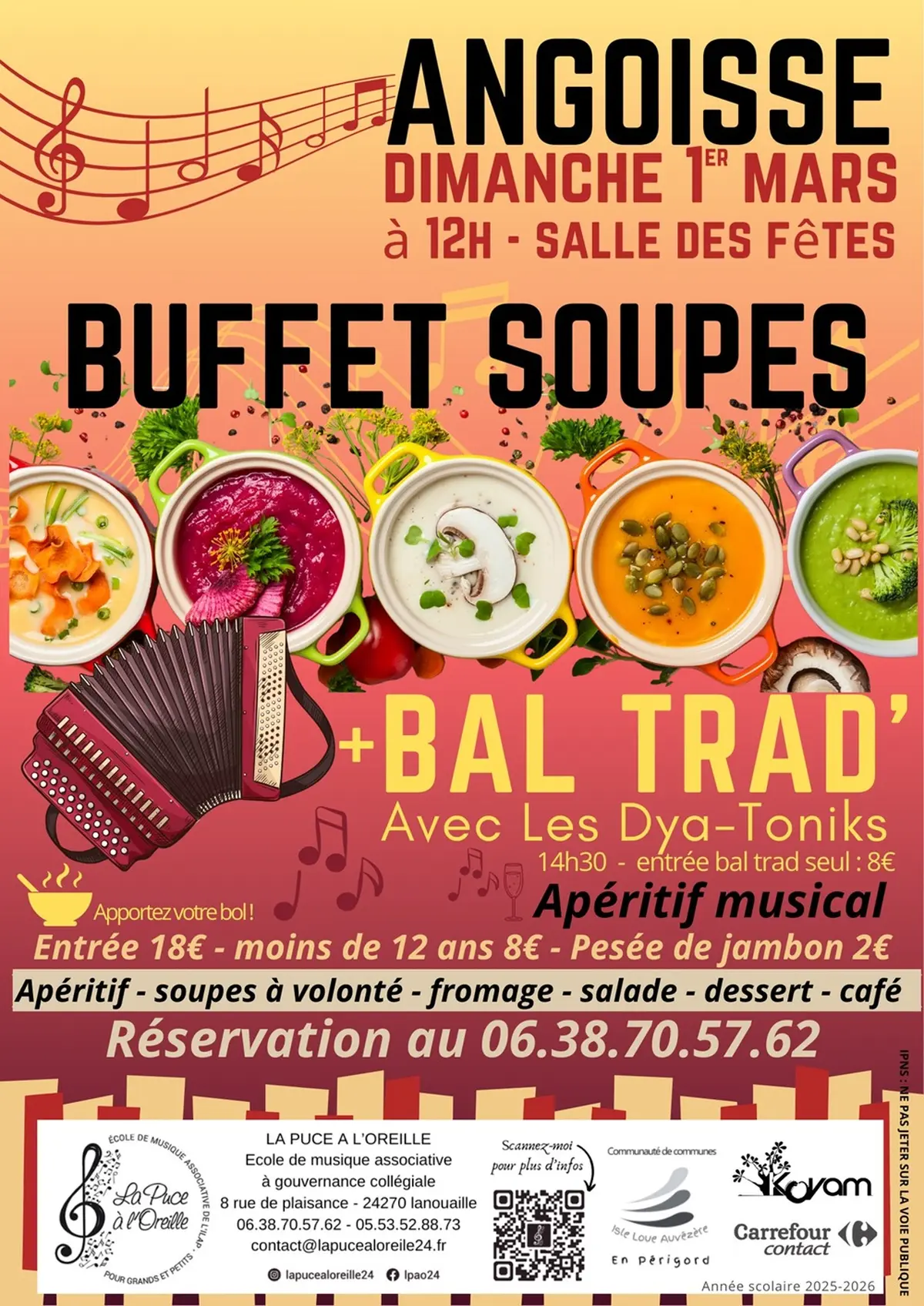 Buffet de soupes et bal trad