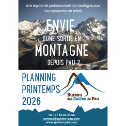Bureau des guides de Pau: Programme printemps 2026