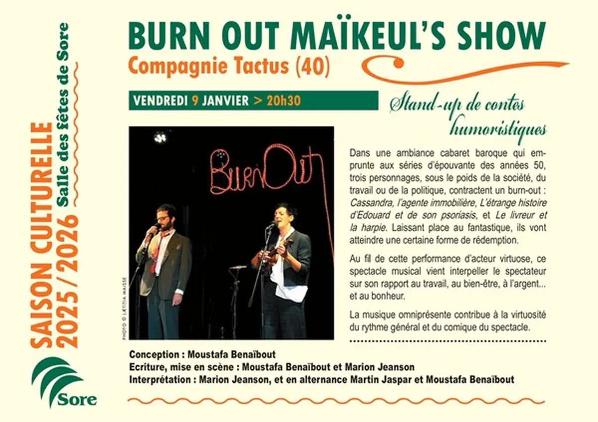 Burn out Maikeul's show : Cie Tactus  Stand up de contes humoristiques