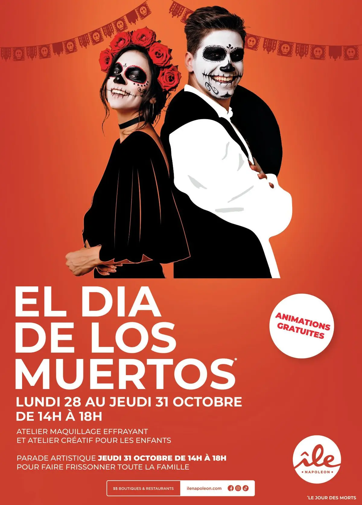 C'est Dia de los Muertos au centre commercial Ile Napoléon