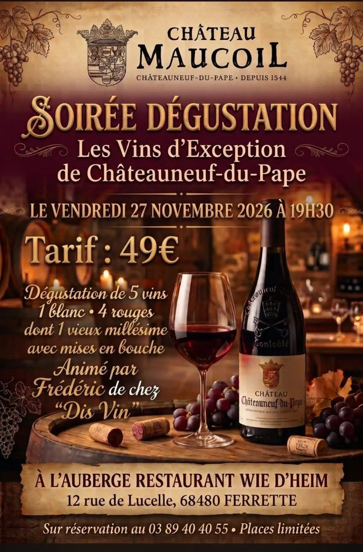 Dégustation Vins d'exception-Châteauneuf du Pape