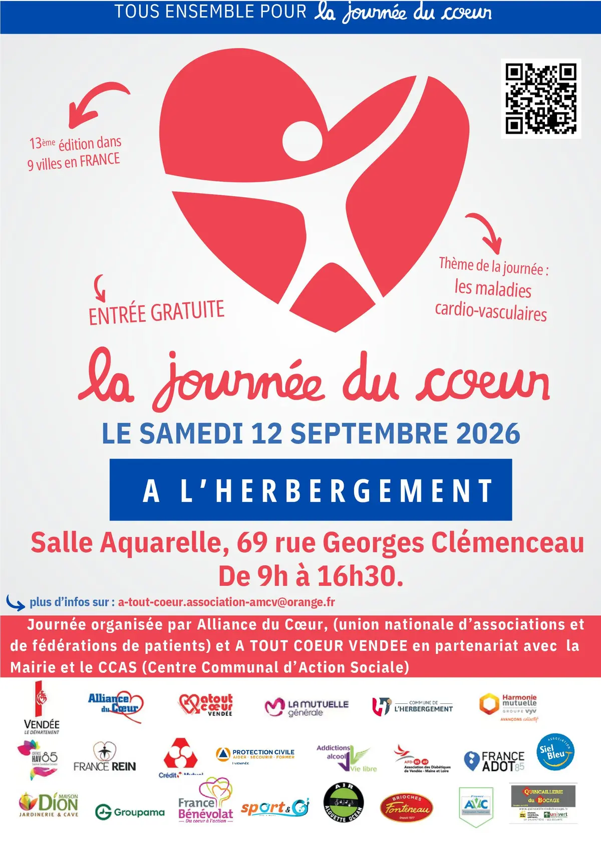 JOURNEE DU COEUR à L'HERBERGEMENT le 12  septembre 2026 