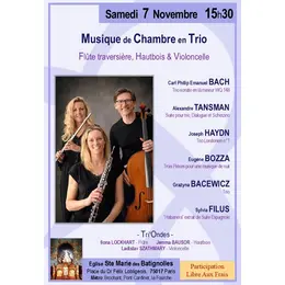 Musique de Chambre : Flute traversière, Hautbois & Violoncelle 