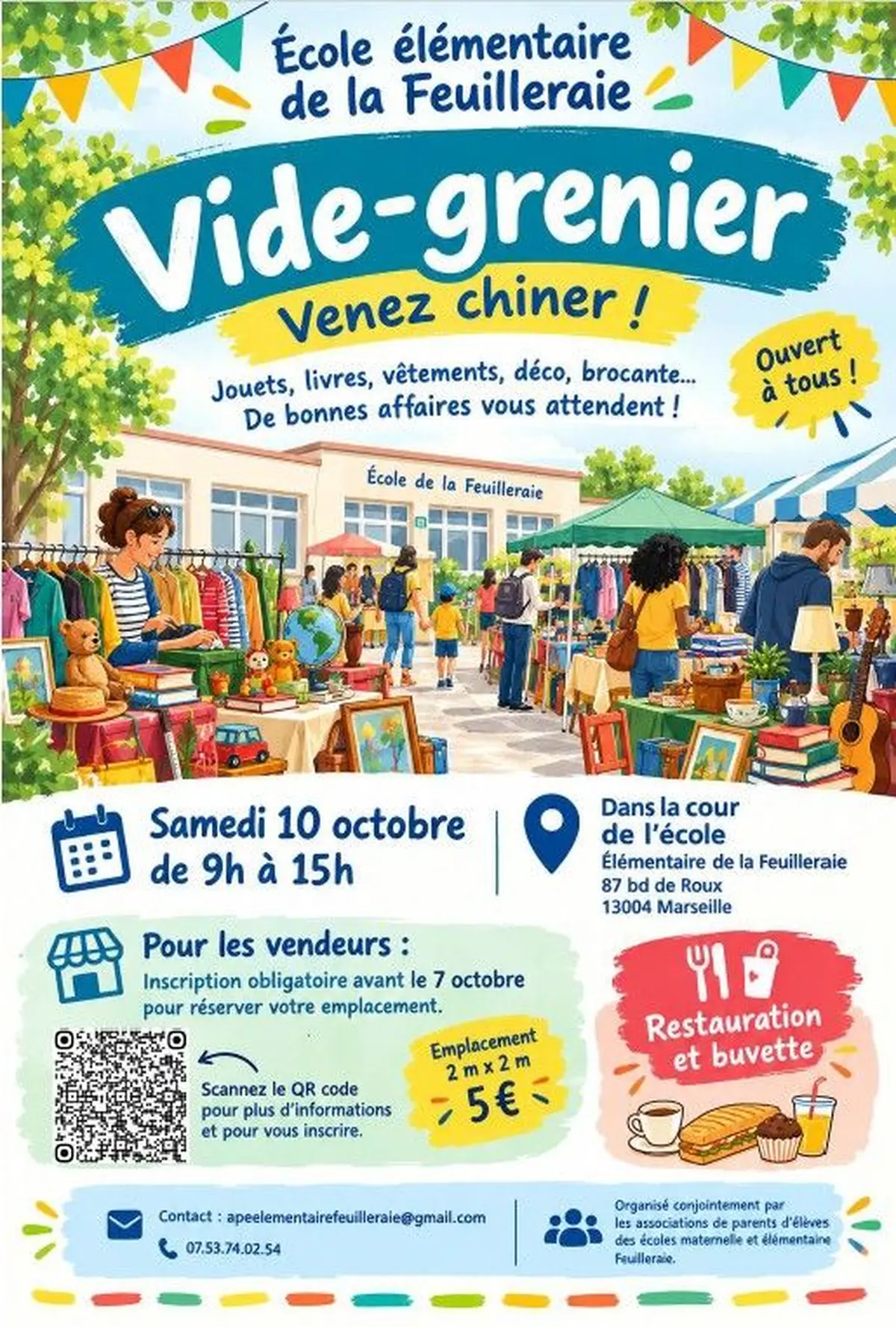 Vide-grenier à l'école élémentaire Feuilleraie
