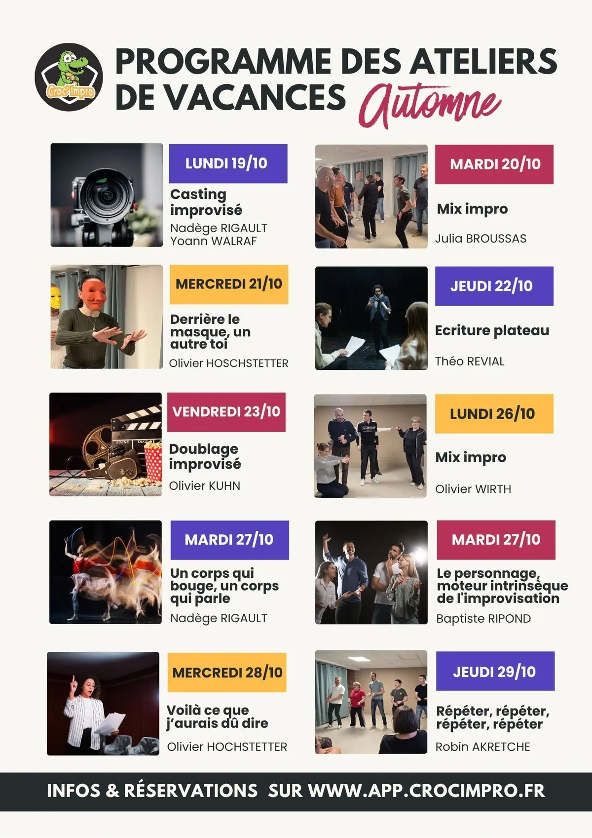 Atelier Le personnage, moteur intrinsèque de l'improvisation