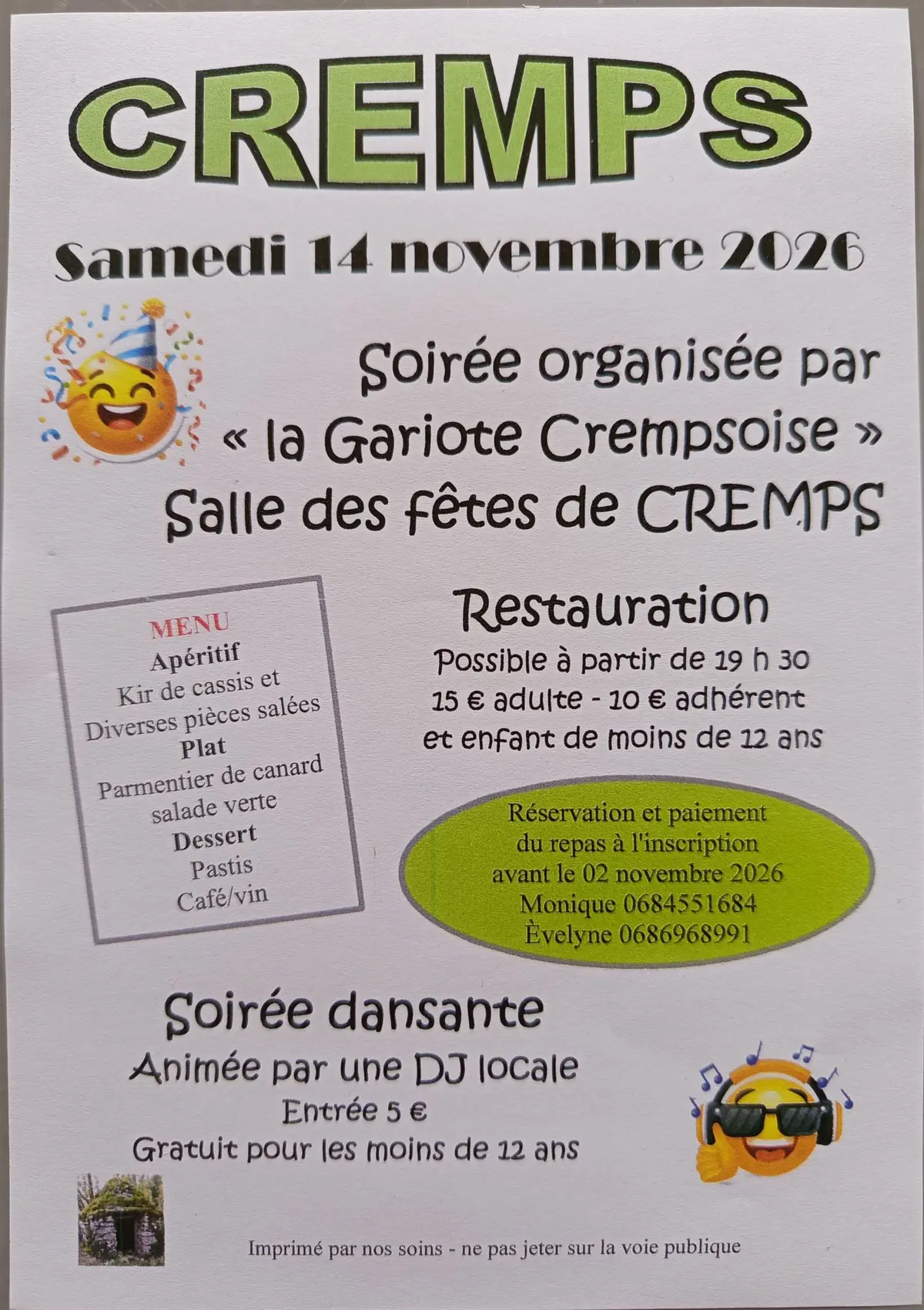 repas - soirée dansante