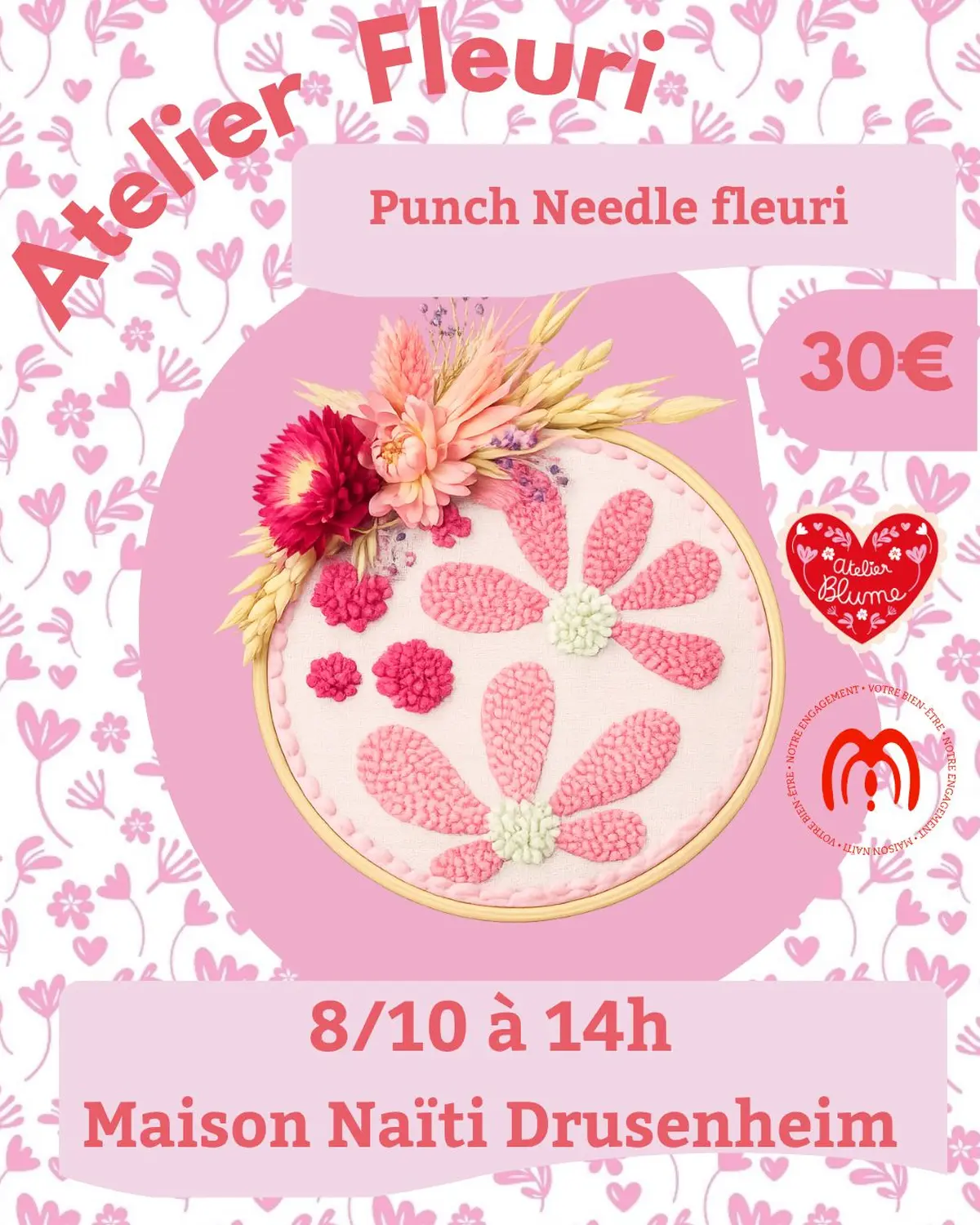 Atelier Punchneedle fleuri