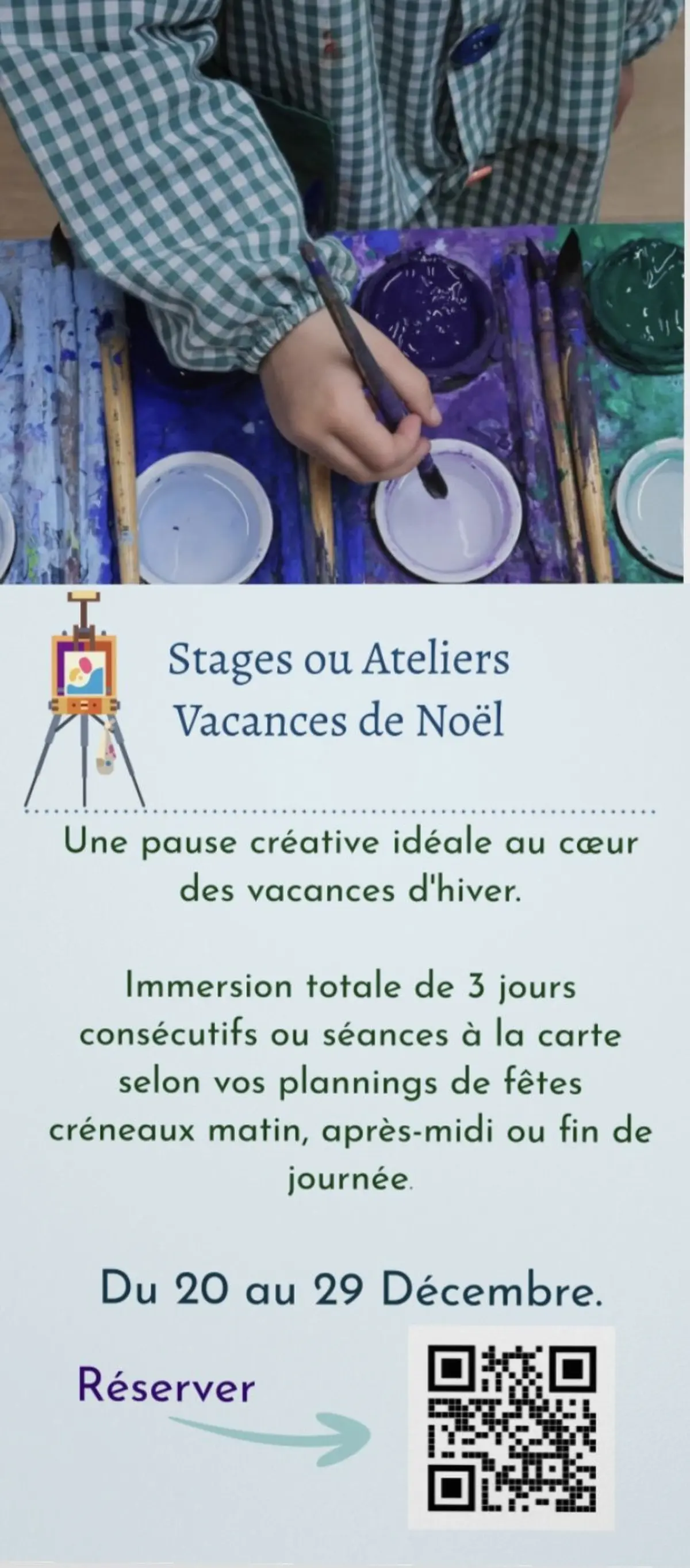 Stages et Ateliers Peinture Libre Vacances de Noël