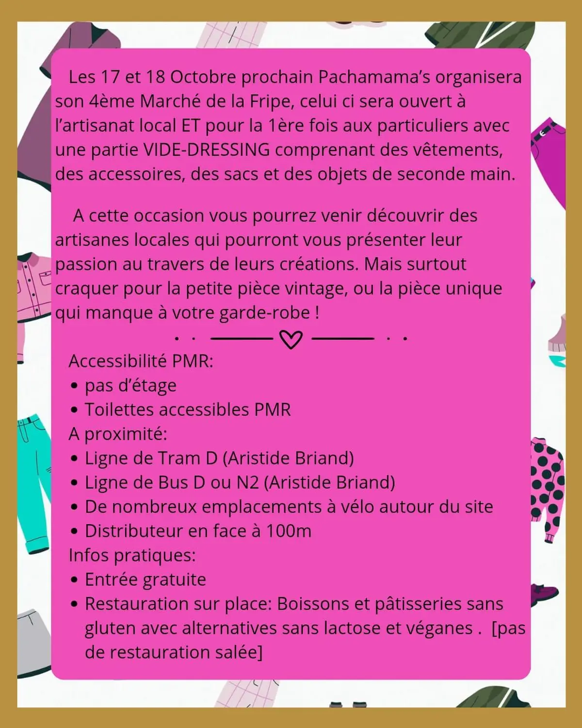 Marché de la Fripe #4, Artisanat local & Vide-Dressing – Pachamamas