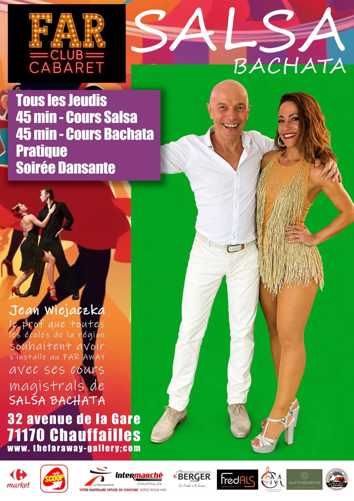 Tous les jeudis : Cours de Salsa Bachata Avec Jean Wiejaczka