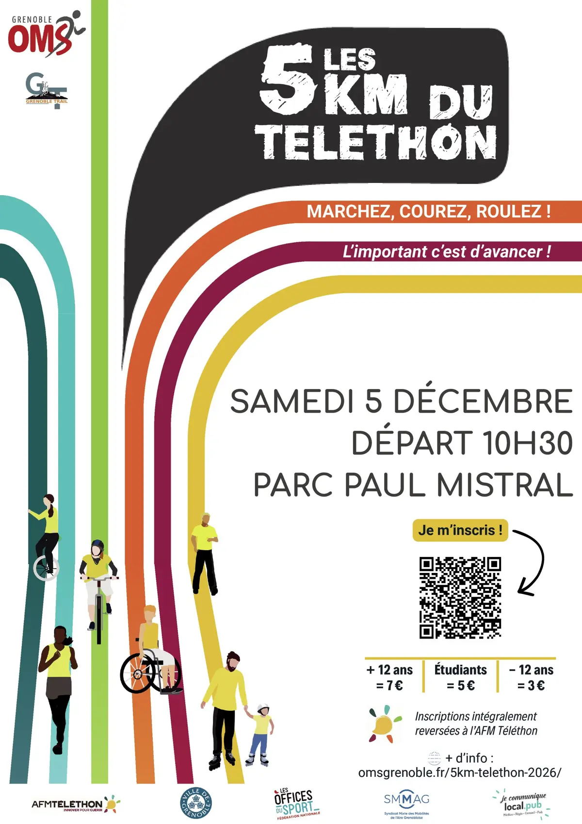 5 km du Téléthon 2026 à Grenoble : marchez, courez, roulez pour la bonne cause !