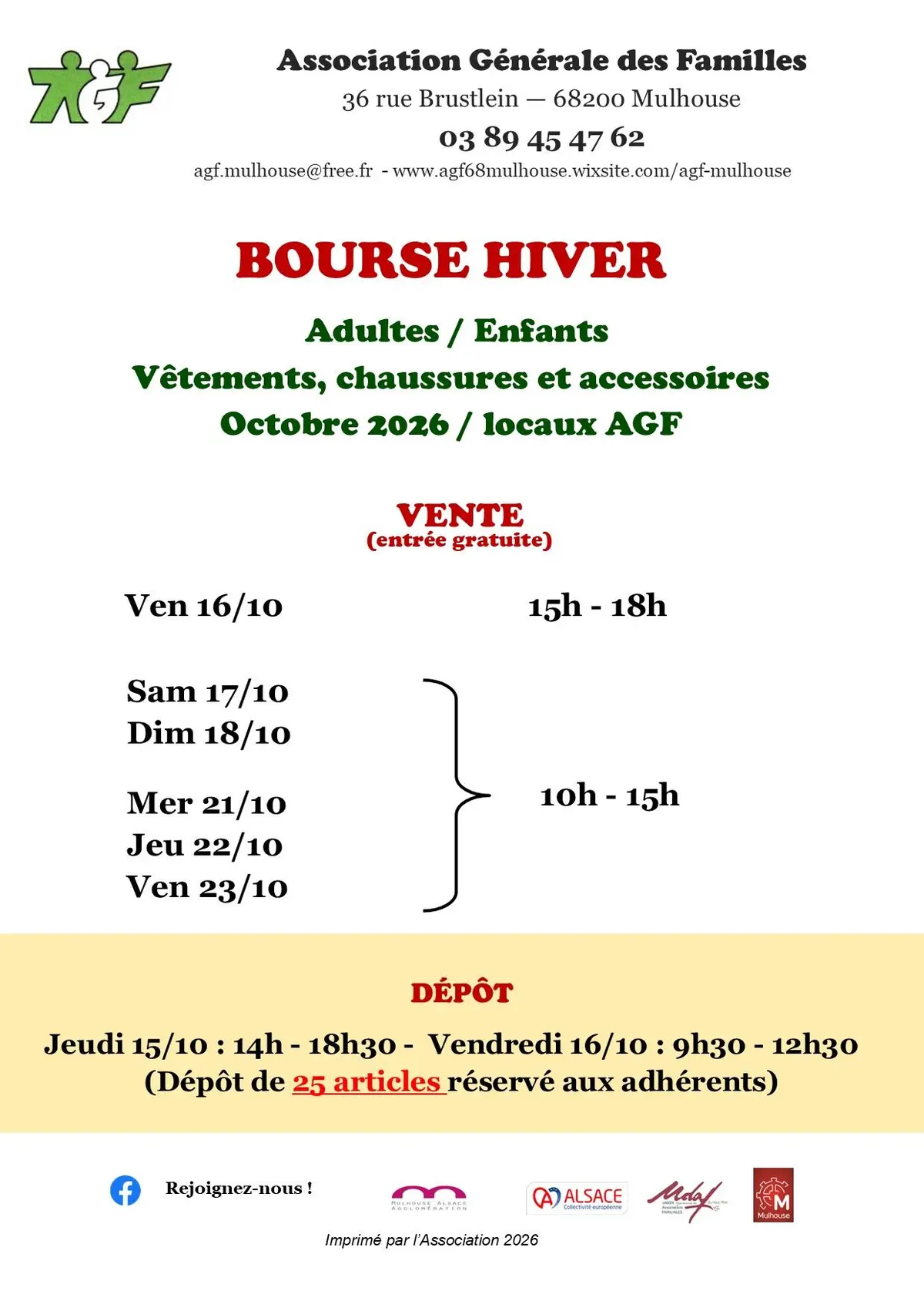 Bourse aux vêtements hiver adultes enfants
