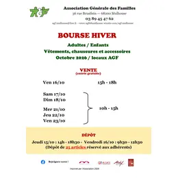 Bourse aux vêtements hiver adultes enfants