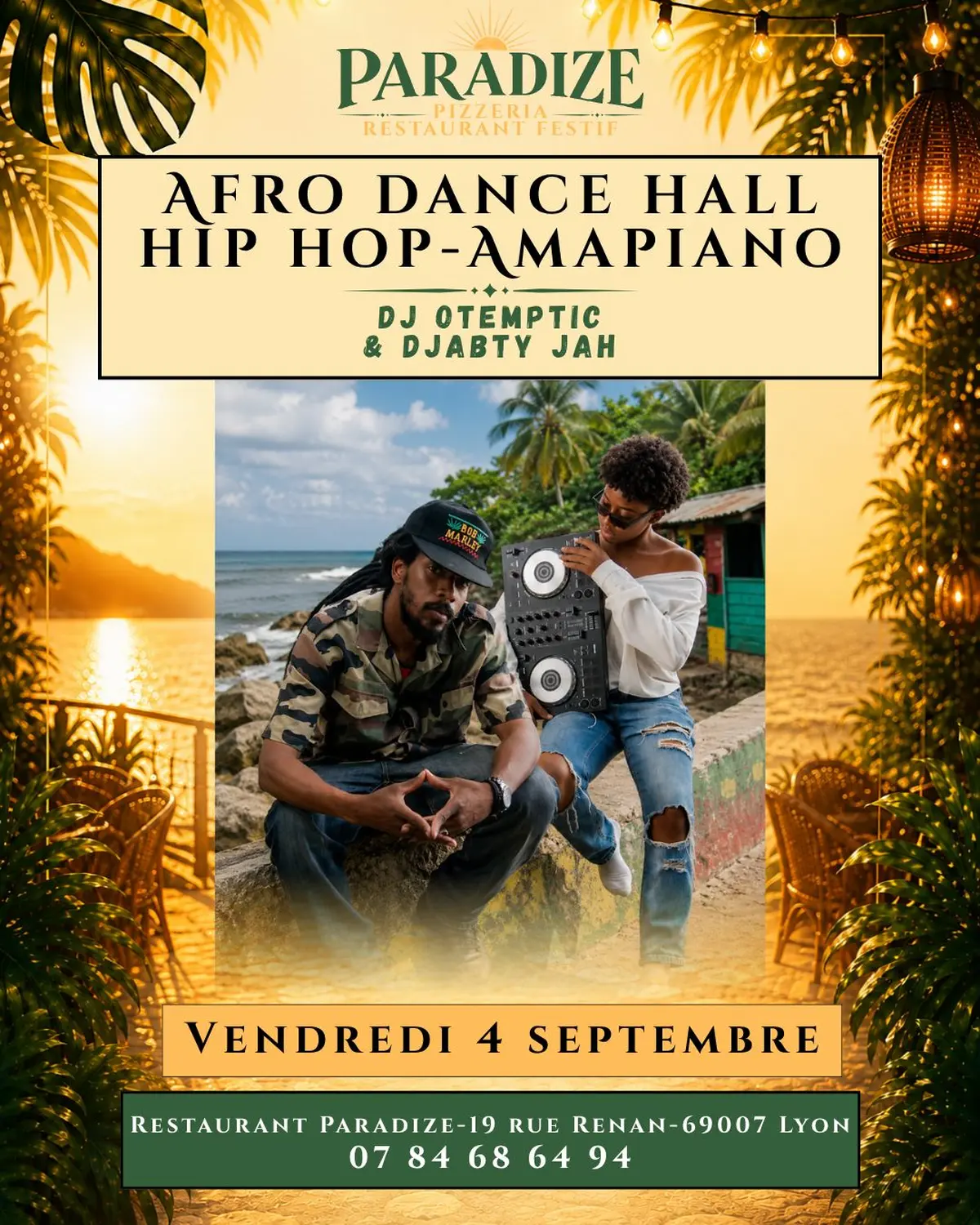 Soirée dancehall, afro et hip hop au restaurant Paradize