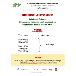 Bourse aux vêtements automne adultes enfants