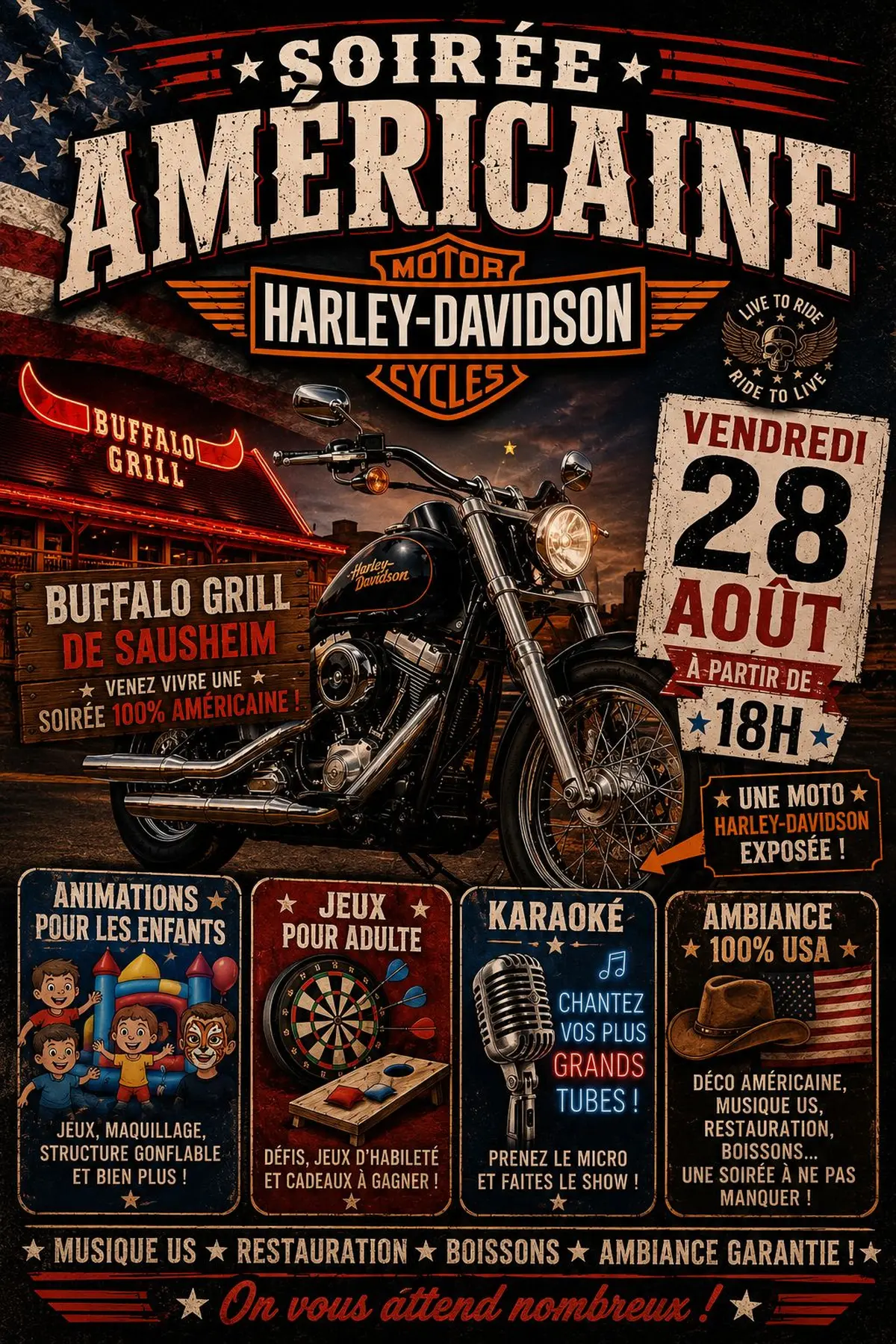 Soirée Américaine - Harley Davidson 
