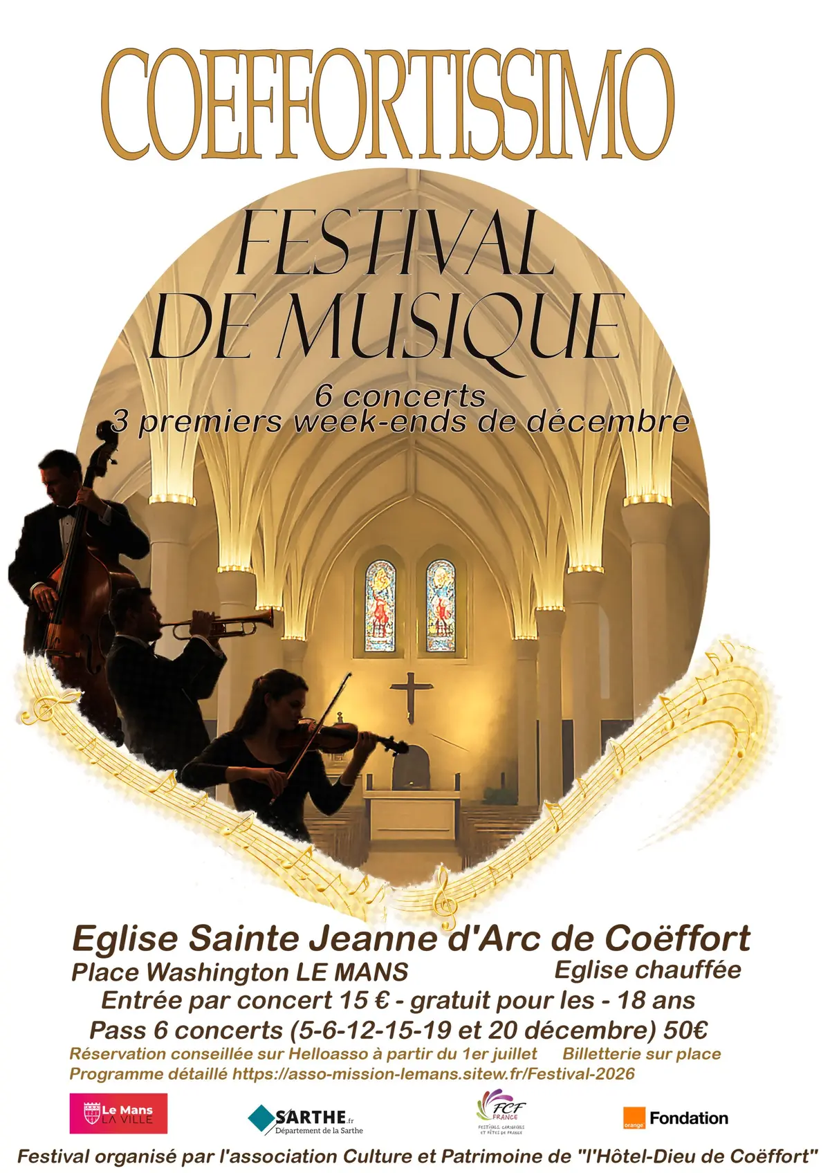 Festival de musique classique Coeffortissimo LE MANS - Eglise St Jeanne d'Arc 