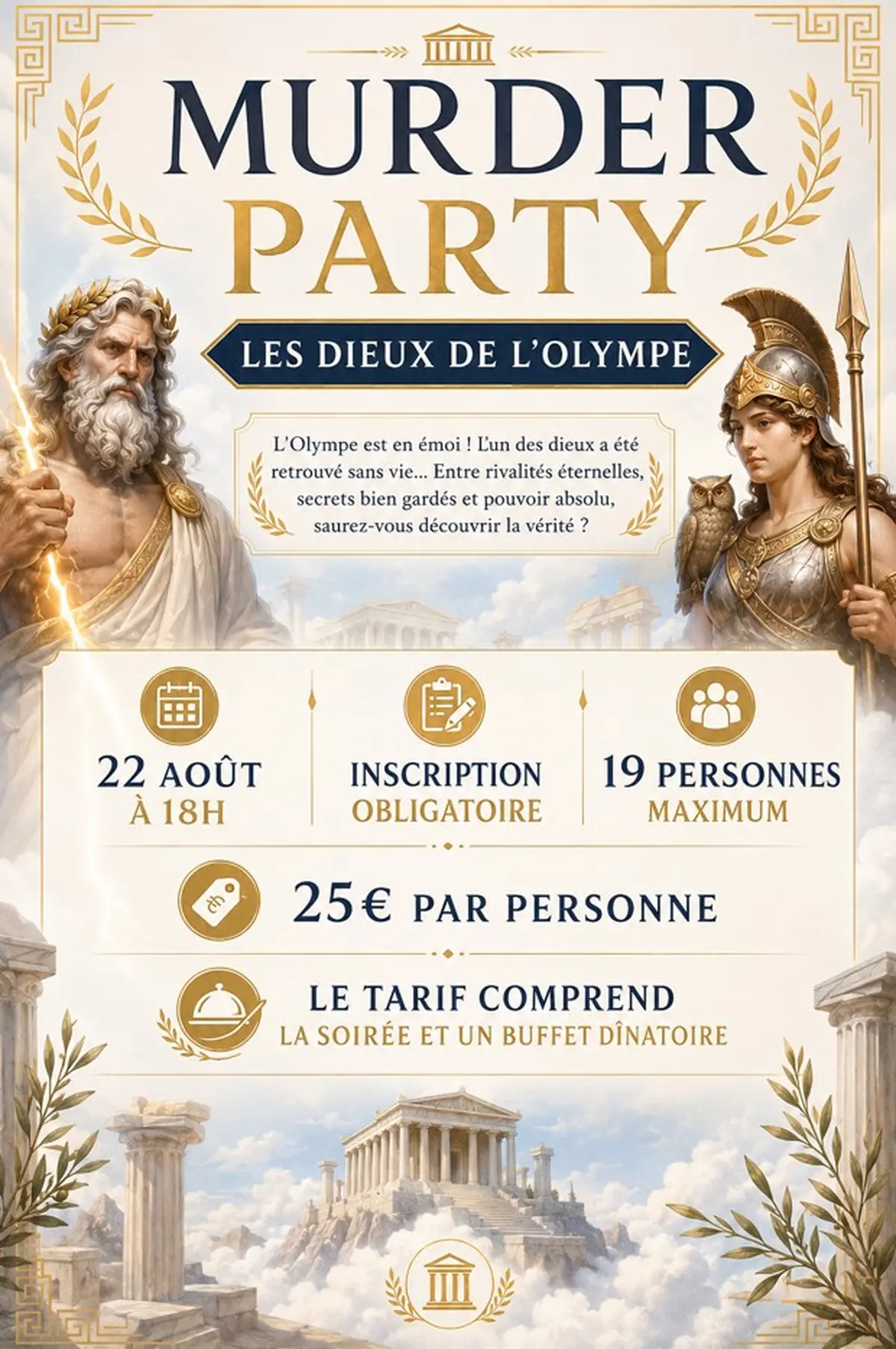 Cacaothé - Soirée Murder Party Les dieux de l'Olympe