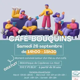Café-bouquins à la bibliothèque de Capdenac-Le-Haut