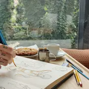 Café cookie croquis