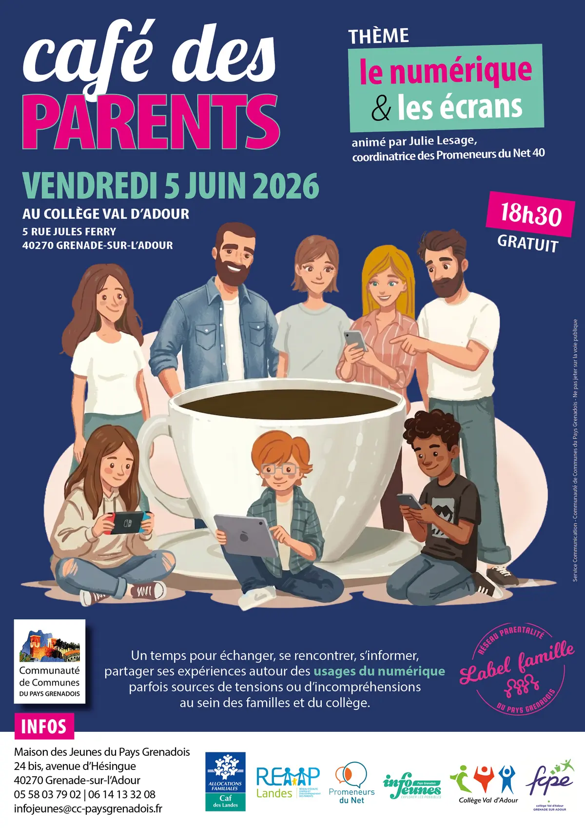 Café des parents : thème le numérique et les écrans