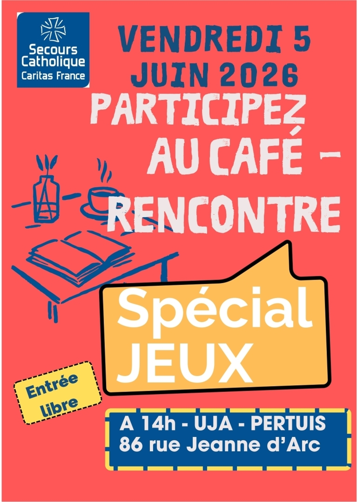Café rencontres du secours Catholique