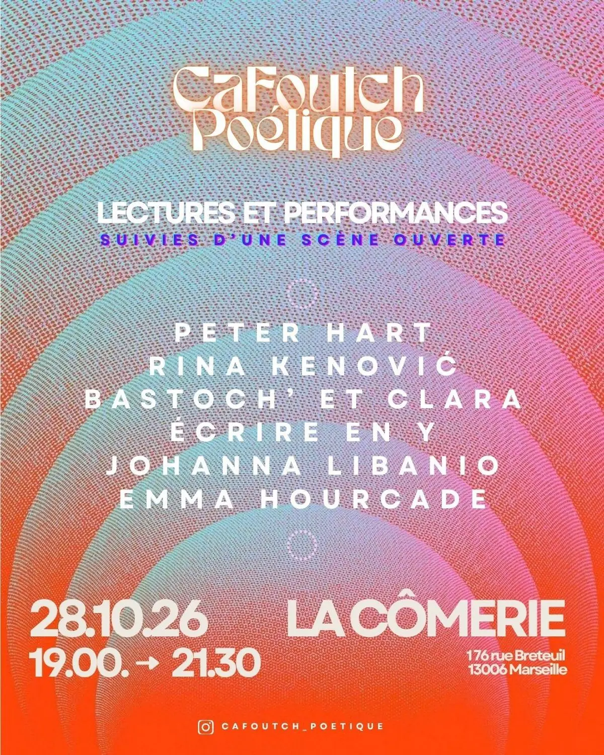 Cafoutch Poétique, scène de performances poétiques.