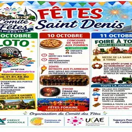 CAMBREMER FÊTE SAINT-DENIS 09, 10 et 11 OCTOBRE 2026