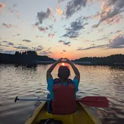 Canoë coucher de soleil Broussas