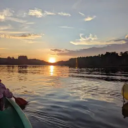 Canoë coucher de soleil Broussas
