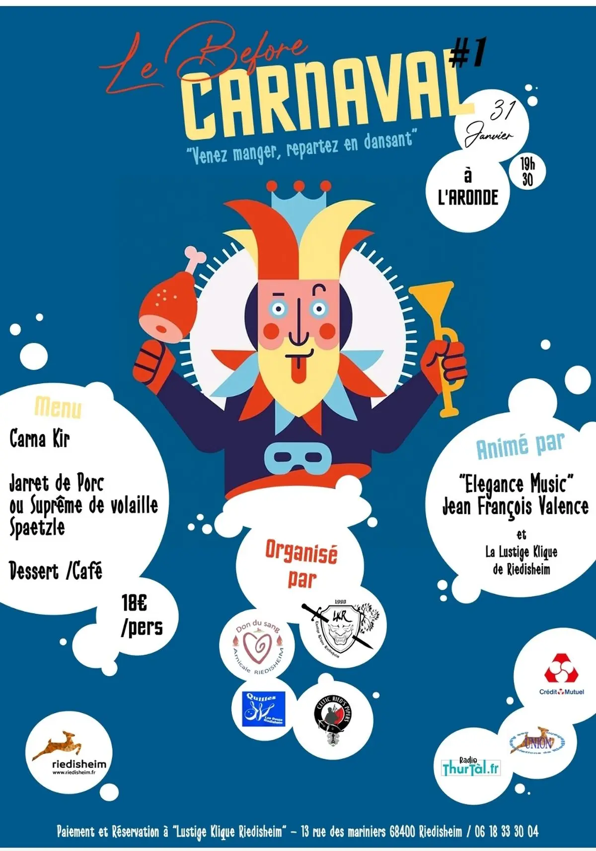 Le dîner dansant du Carnaval de Riedisheim 2026