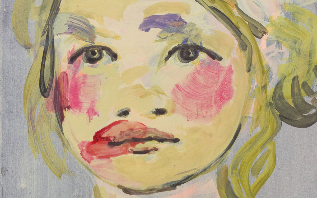 Claire Tabouret Le Maquillage - Etude 1, 2015, acrylique sur panneau de bois, 31 x 23 cm, Collection Agnès b. Paris, France © bluntbangs.bizs