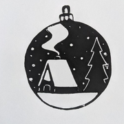 Carte de vœux linogravure