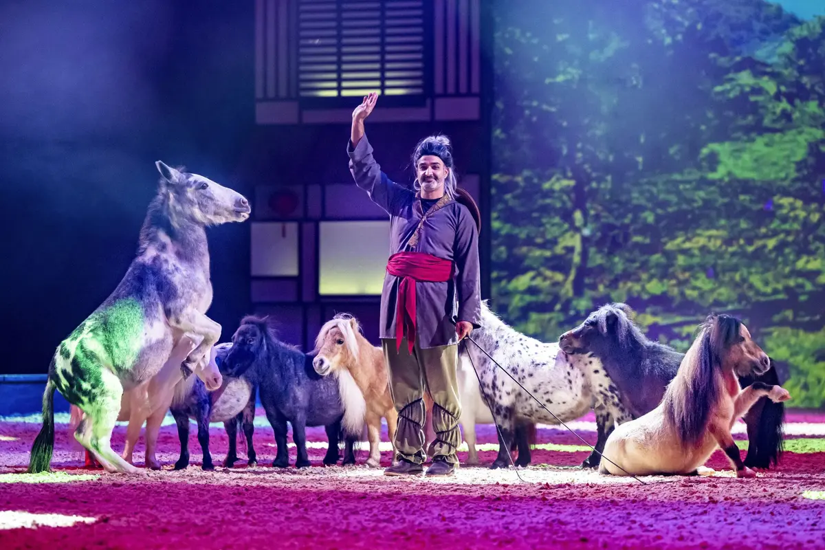 Bartolo Messina entouré des poneys
