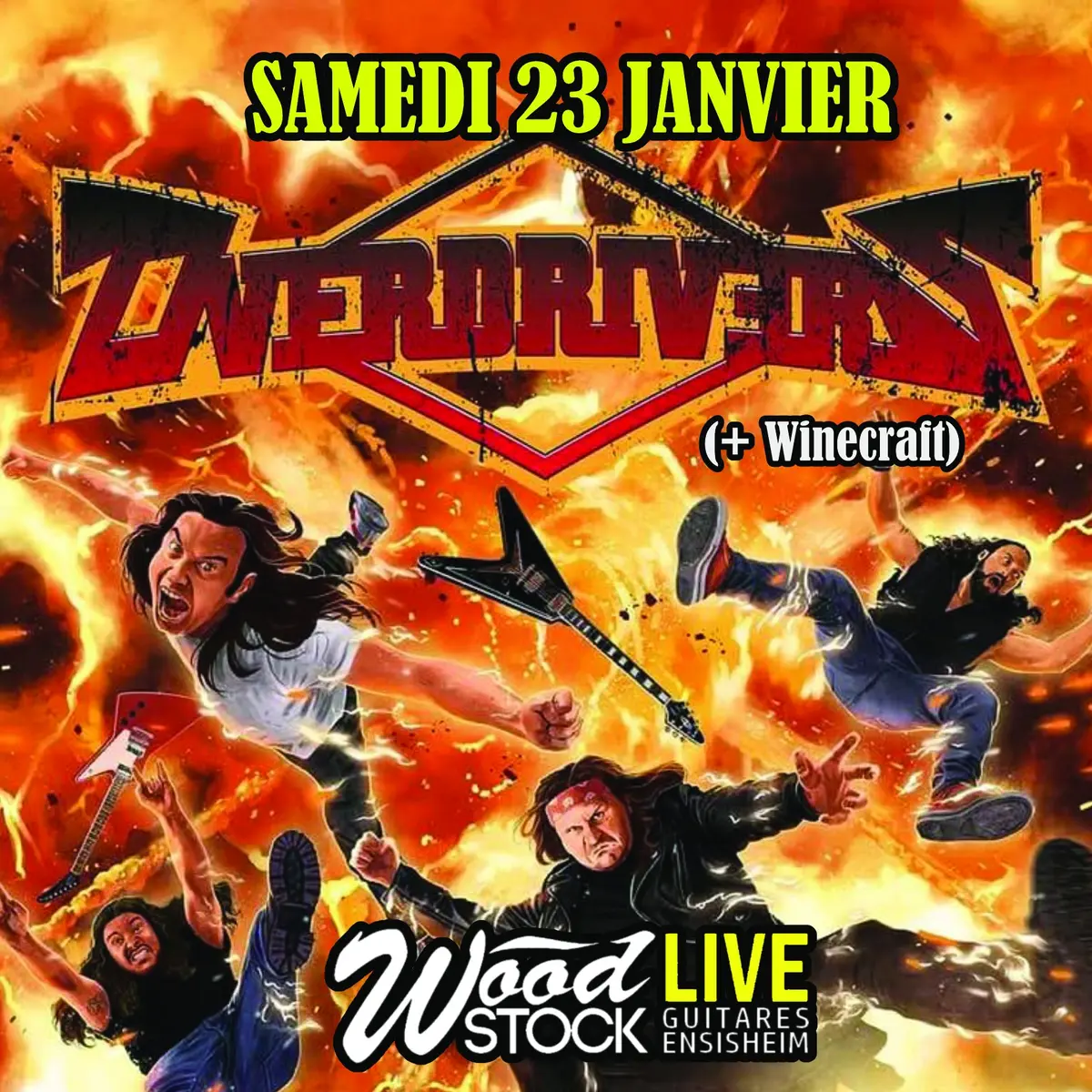 Overdrivers + Winecraft chez Wood Stock Guitares Ensisheim