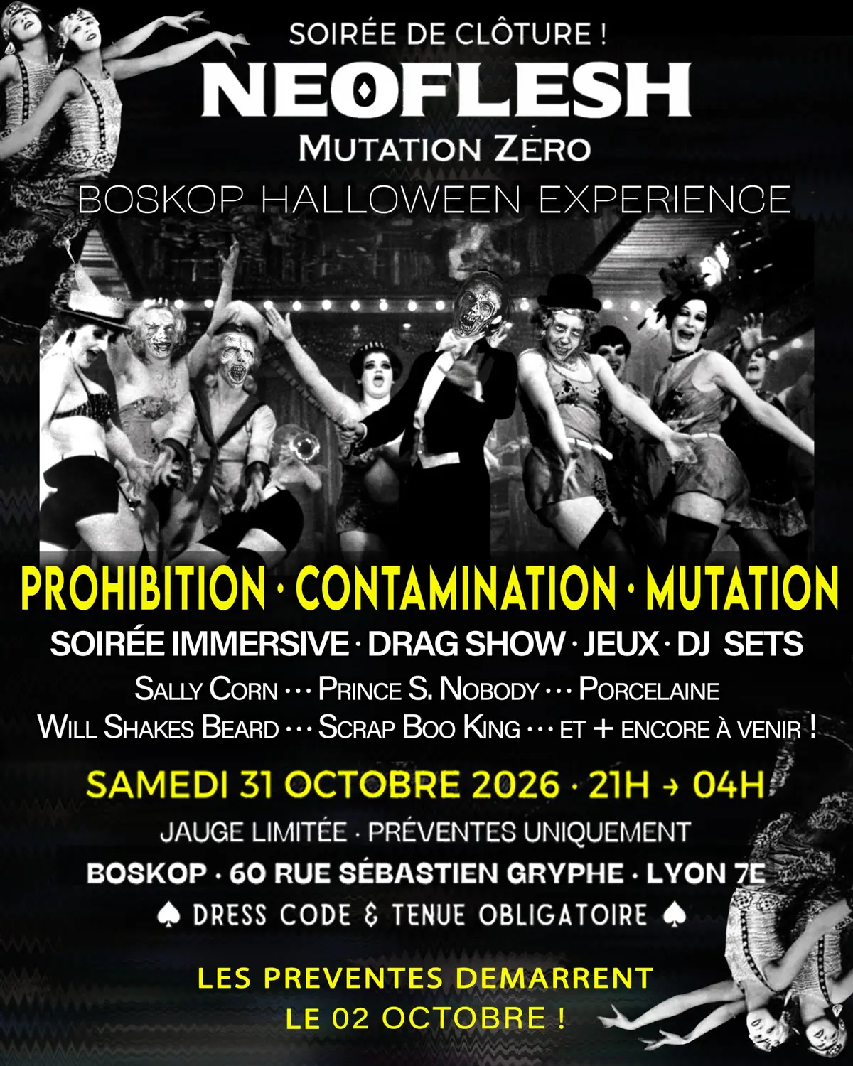 Halloween Lyon : Cabaret Drag & Nuit Immersive Années Folles