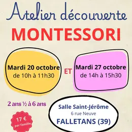 Atelier découverte Montessori