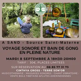 Voyage sonore bols tibétains & bain de gong sacré  en lisière de forêt à Sand