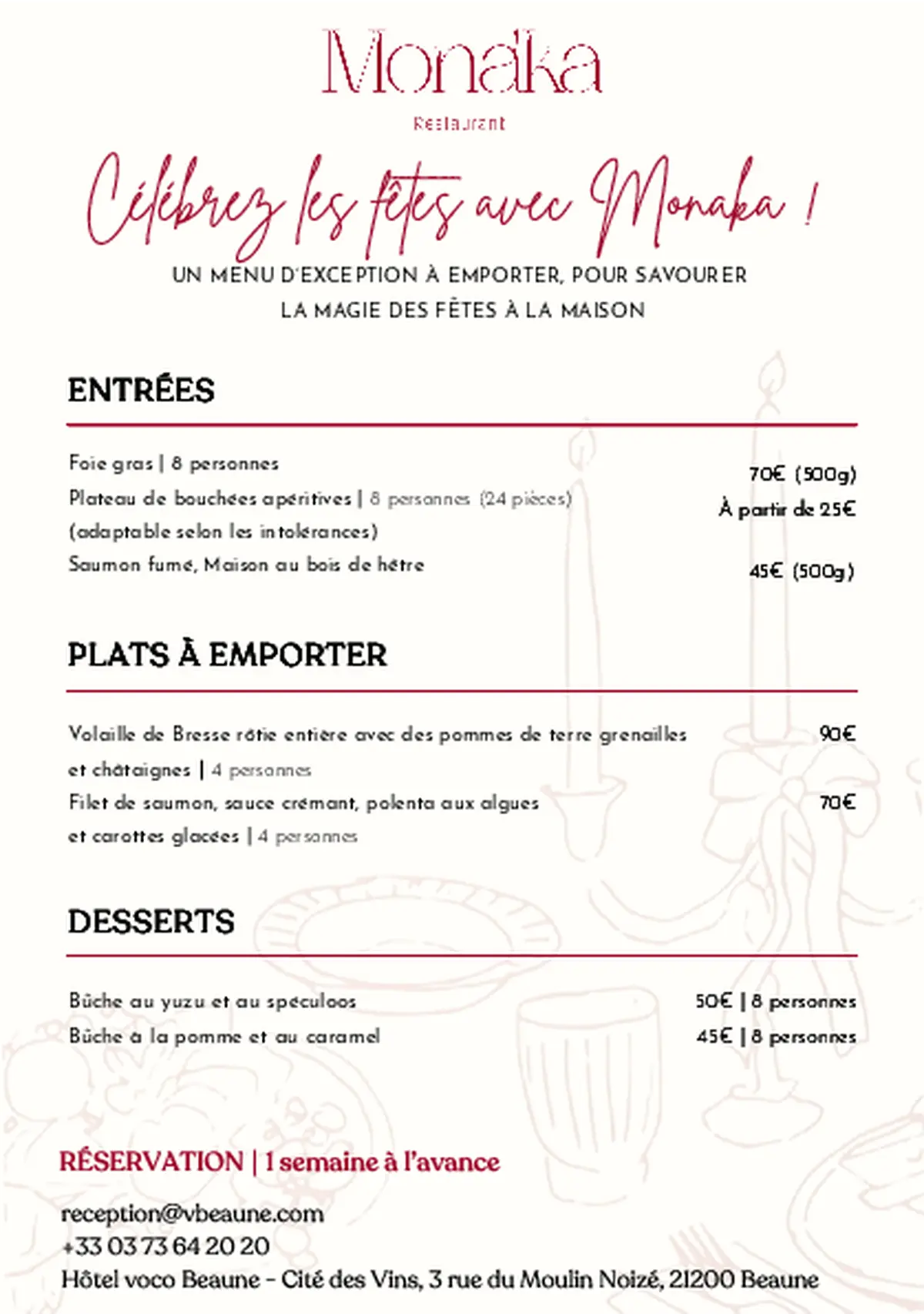Célébrez les fêtes avec l'offre traiteur du restaurant Monaka !
