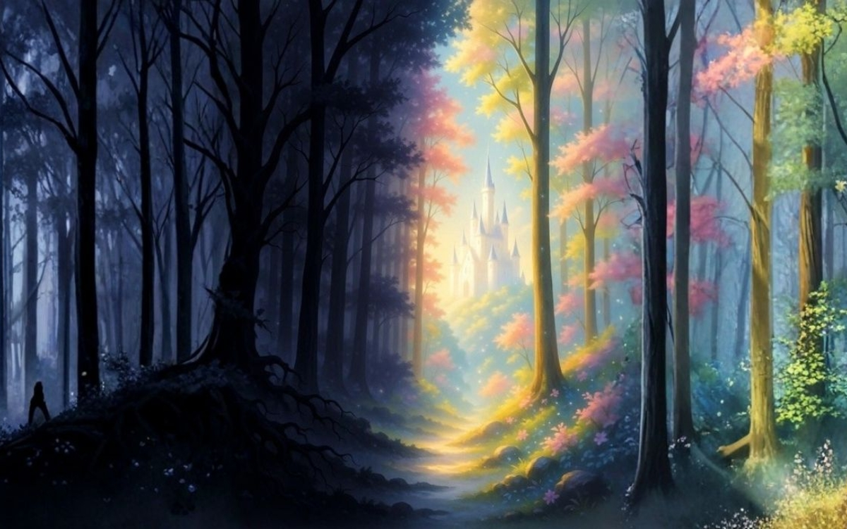 une forêt sombre qui se transforme