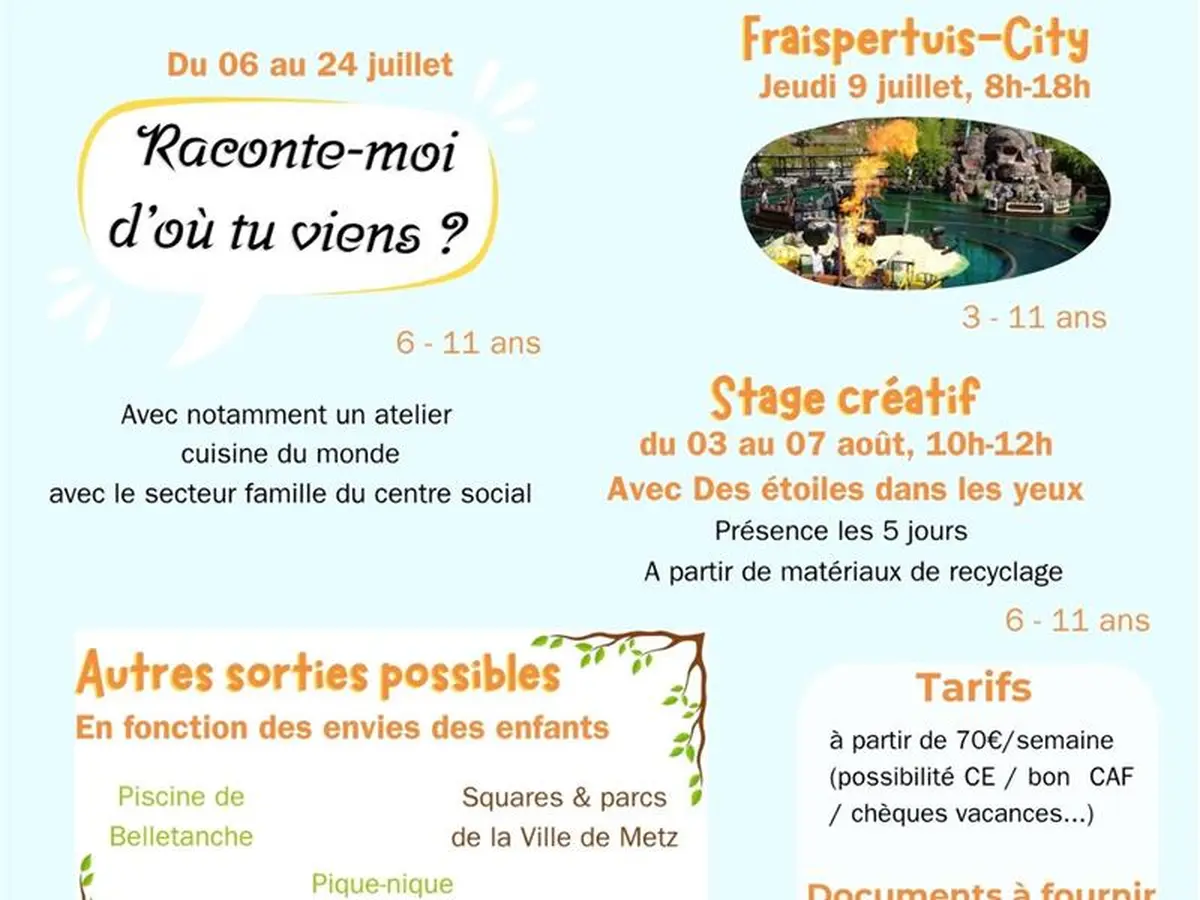 Centres de loisirs d'été à l'Agora