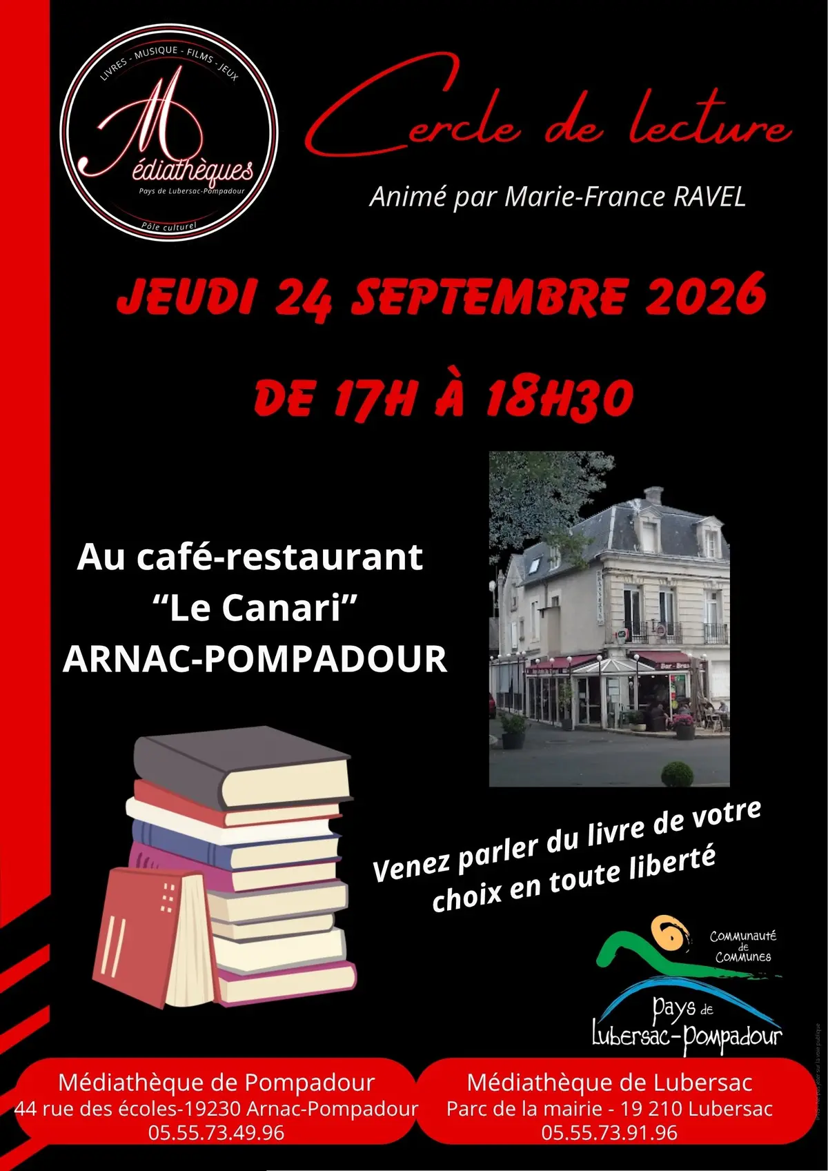 Cercle de lecture à la brasserie Le Canari