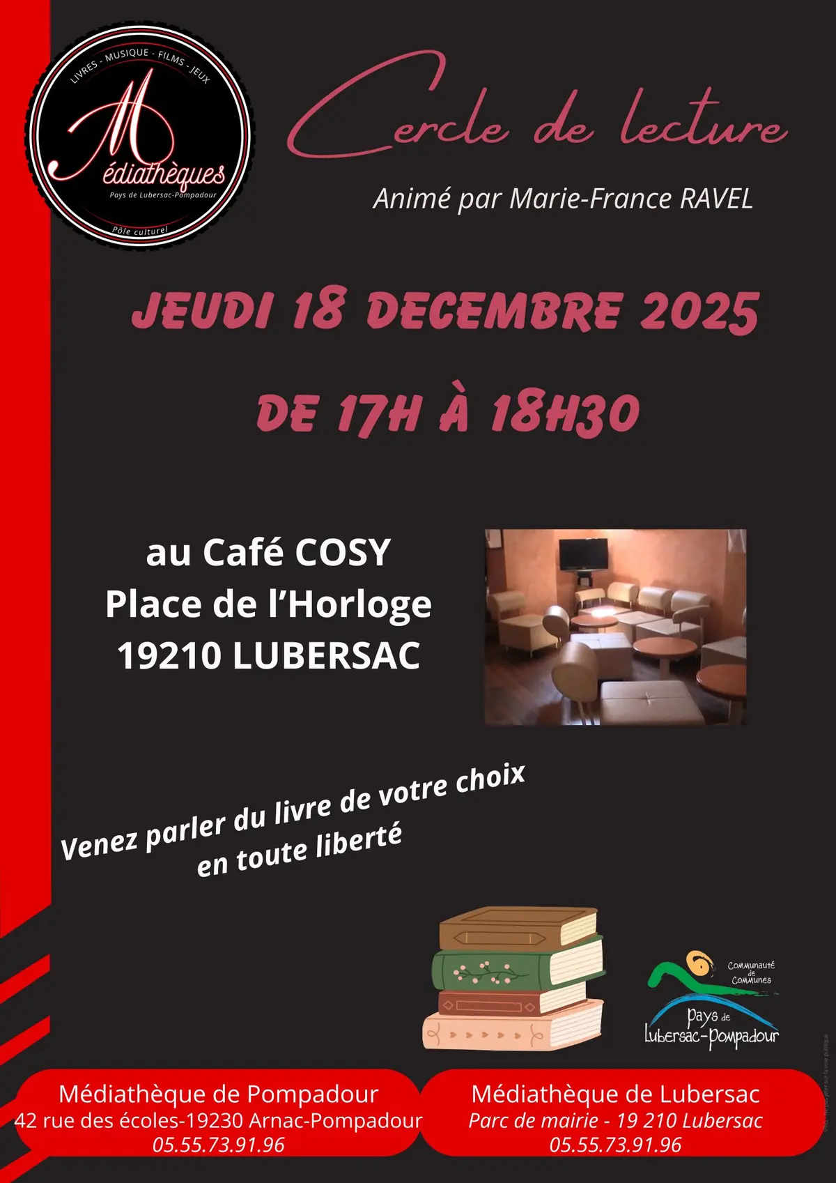 Cercle de lecture au Café Cosy