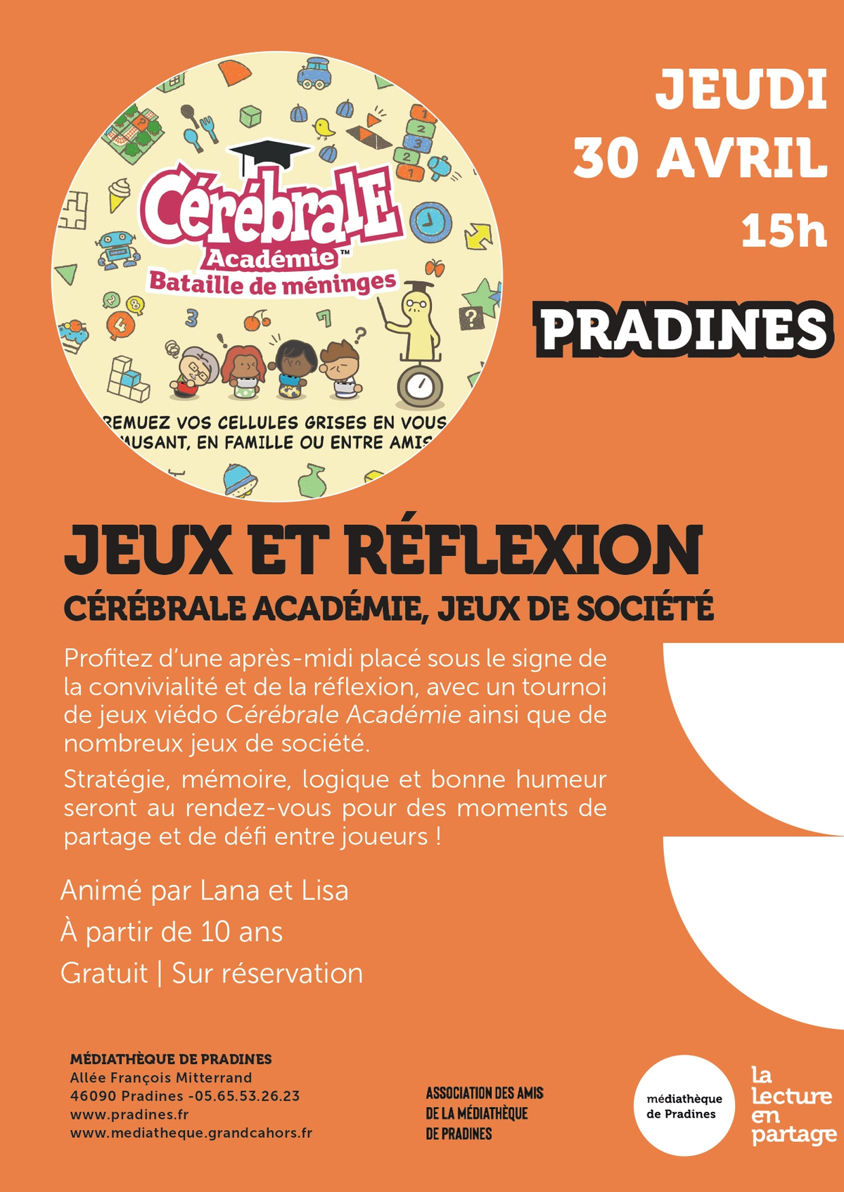 Cérébrale académie : jeux de société à la Médiathèque de Pradines