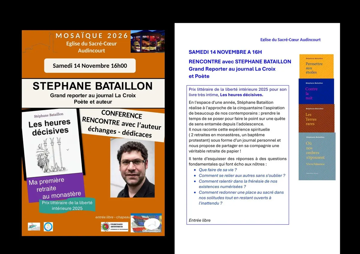 RENCONTRE avec STEPHANE BATAILLO Grand Reporter au journal La Croix et Poète
