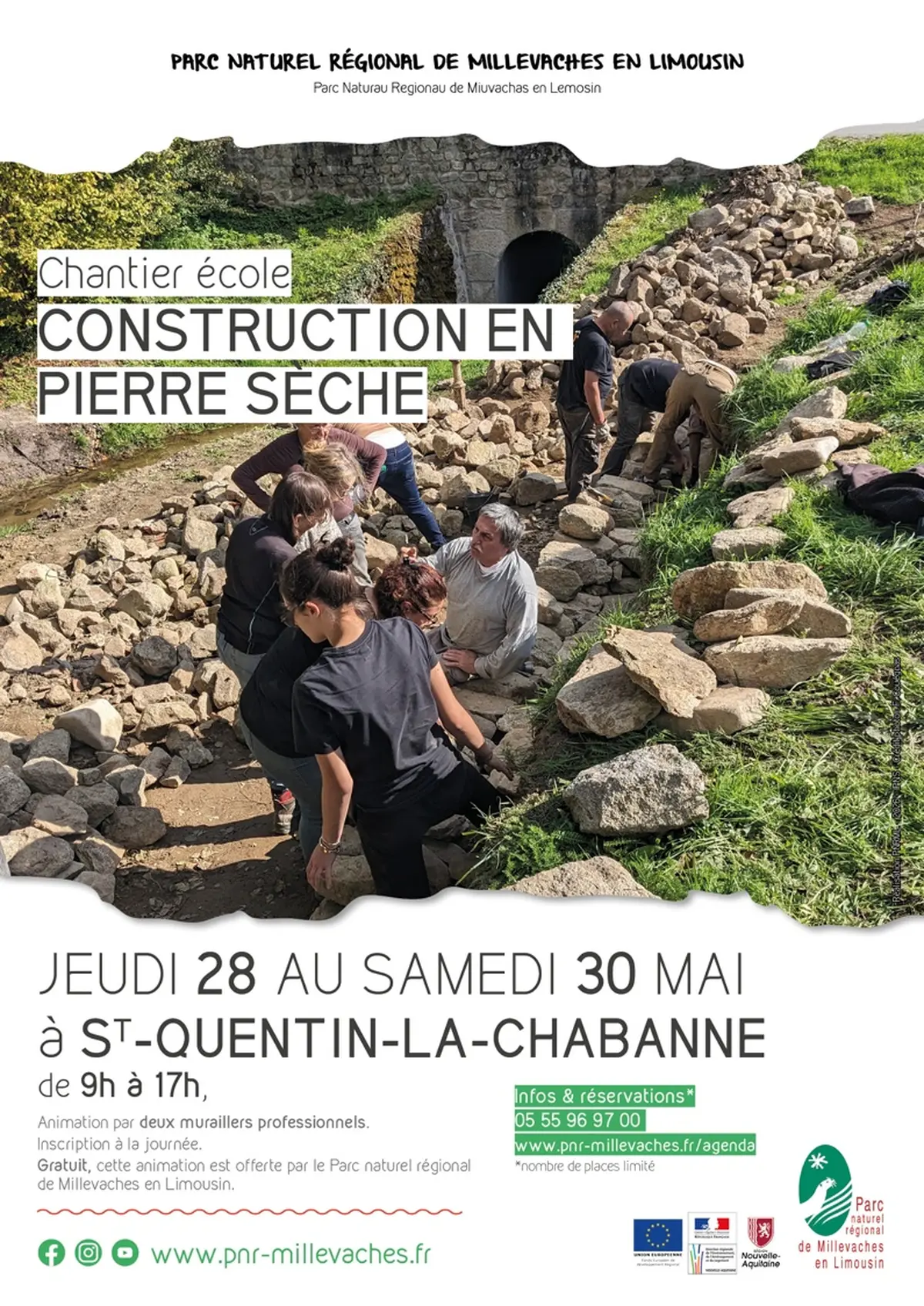 Chantier école de construction en pierre sèche