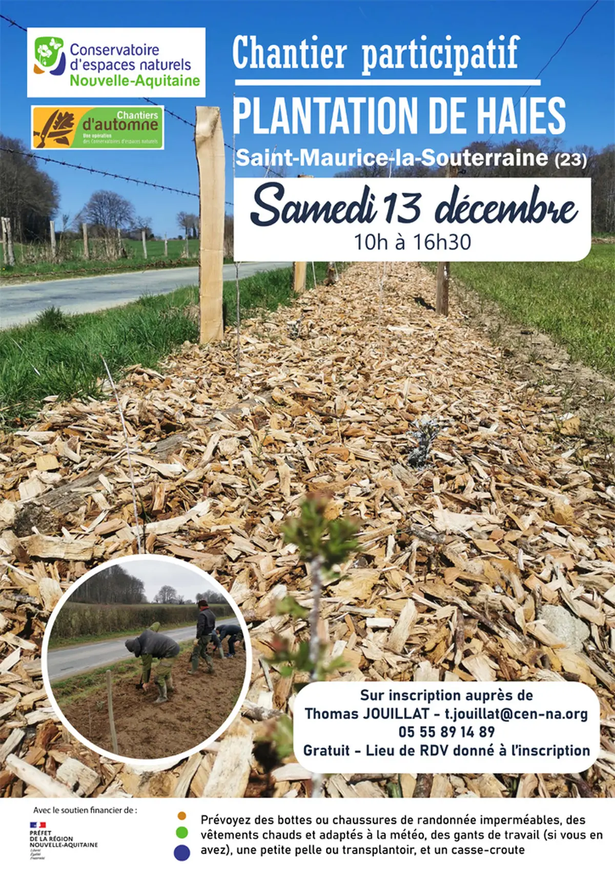 Chantier participatif à la  plantation d'une haie
