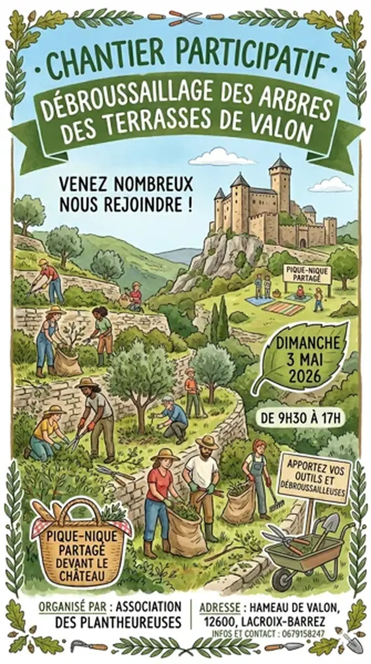 Chantier participatif avec l'association des Plantheureuses