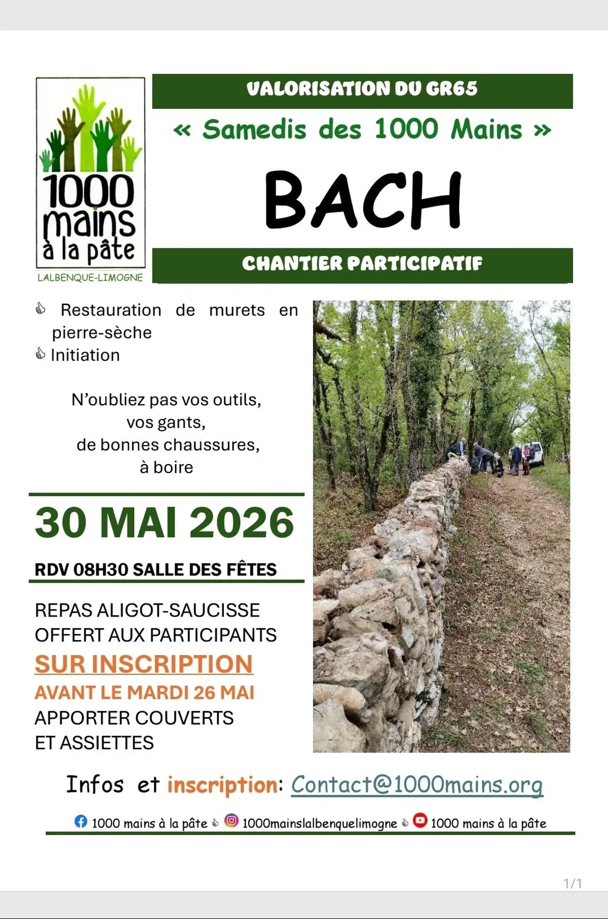 Chantier participatif Les samedis des 1000 mains